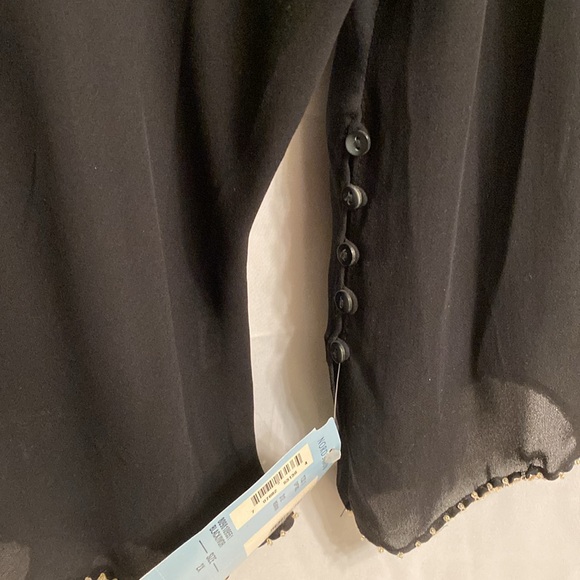 NWT π€ E.I.C. 100% Silk, Embroidered Beaded Blouse, Empire Waist, Side Zipper - Picture 7 of 12